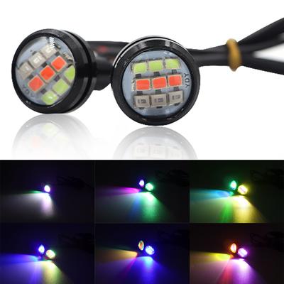 2 Stück Motorrad Signalleuchte 23mm Adlerauge RGB Blinker Tagfahrlicht Nebelscheinwerfer Angel Eye Zubehör
