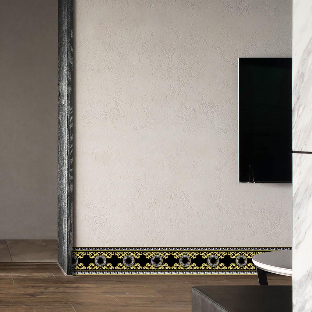 240 cm délka luxusní soklová rohová samolepka na stěnu koupelna kancelář sklo v pase domácí dekorace vodotěsná podlaha vlnovod umělecká tapeta