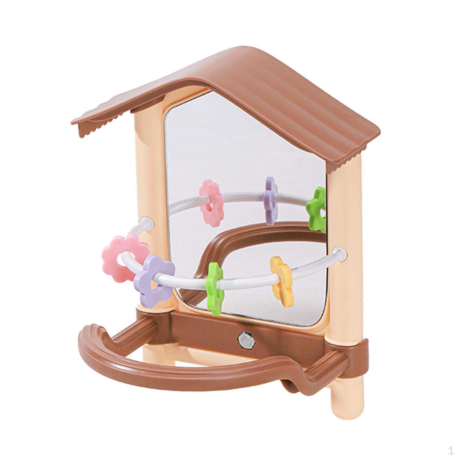 

Акриловое зеркало для птиц, игрушка для активности с жердочкой для волнистых попугайчиков и зябликов коричневый