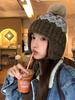 Women's Retro Fair Isle Earflap Woolen Beanie - Thick Knitted Autumn/Winter Warm Hat