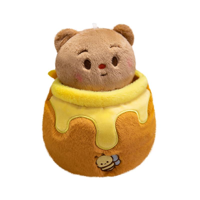 Lovely Honey Jar Bear Plush Toys Stuffed Super Soft Butter Bear Plush Doll Sleep Hug Pillow Creative Decor Birthday Xmas Gifts