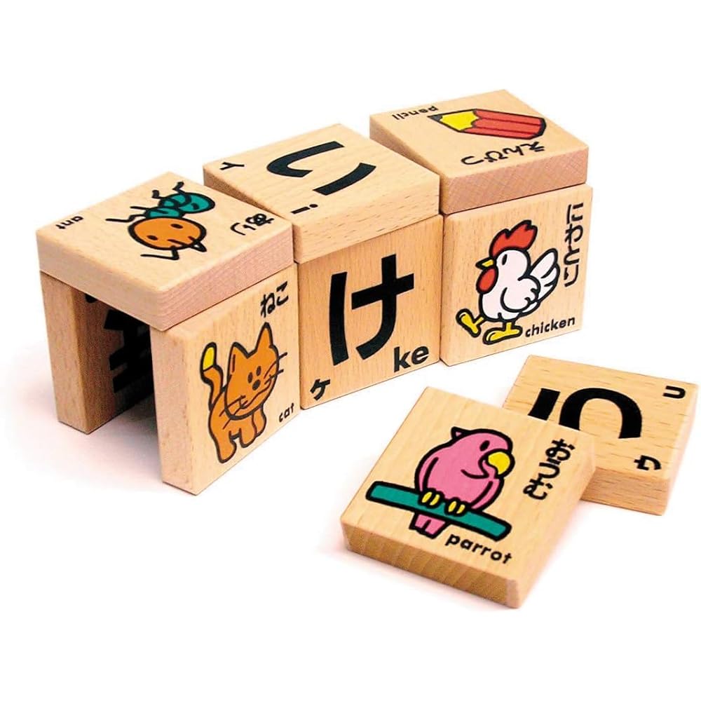 Kumon Publishing New Moji Building Blocks Deluxe Set Wooden Hiragana Educational Toy for Ages 3 and Up