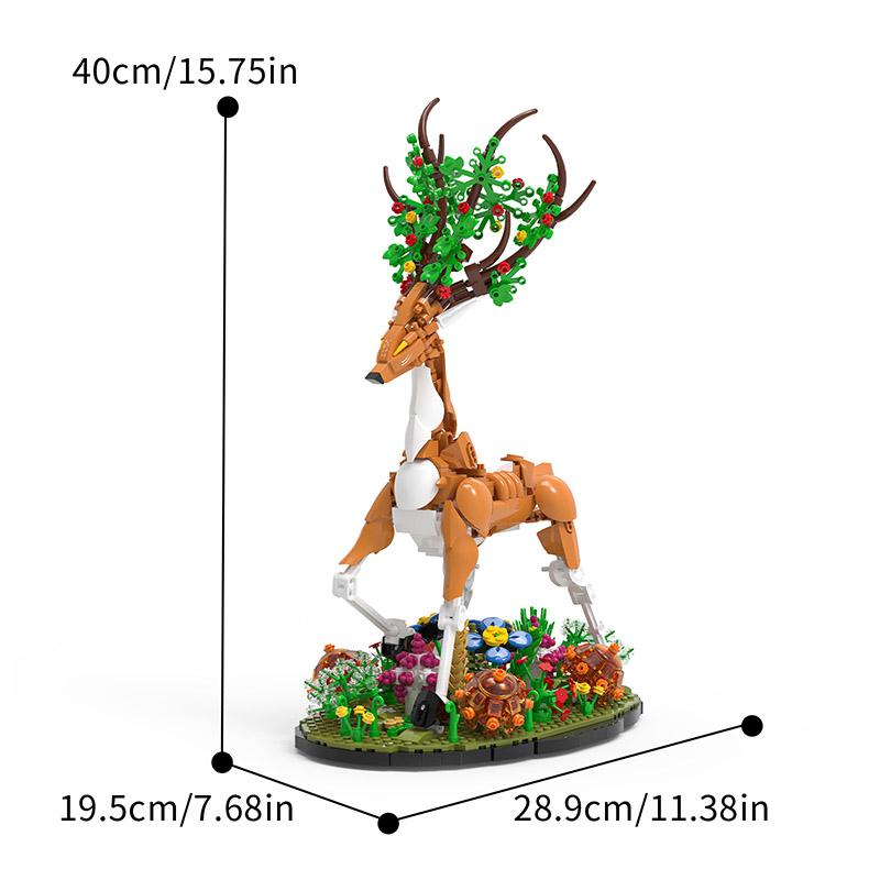 High-Standard Creative 1220Pcs High-Standard Deer In High-Standard Bloom High-Standard Construction Premium-Quality Bricks High-Standard Brick