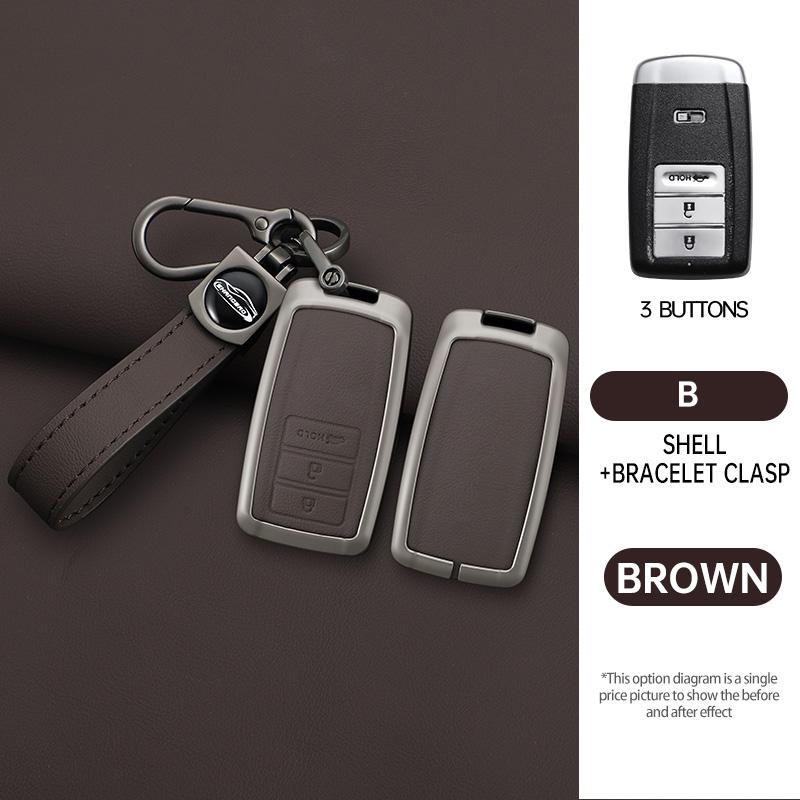 Genuine Leather Auto Key Fob Case Intelligent Smart Fobs Housing Cover Automotive Auto Accessories Fit For Acura Ilx Rlx Tlx Rdx Mdx