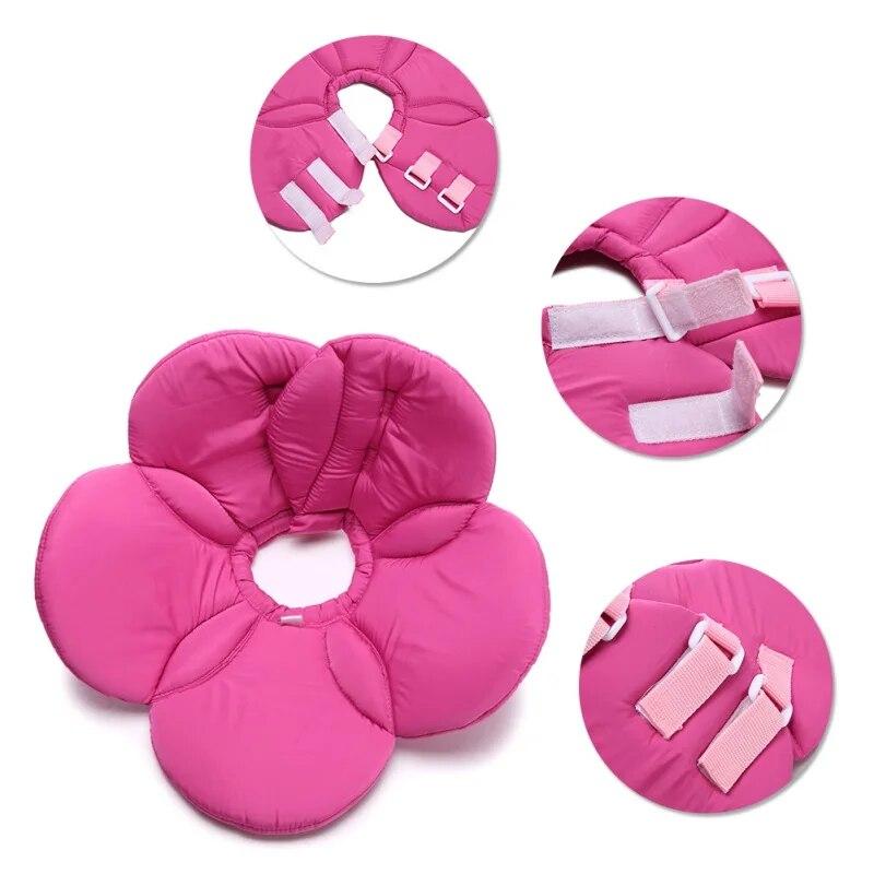 Pet Cat Dog Flower Neck Collar Anti Bite Beauty Adjustable Protector Cover Ring