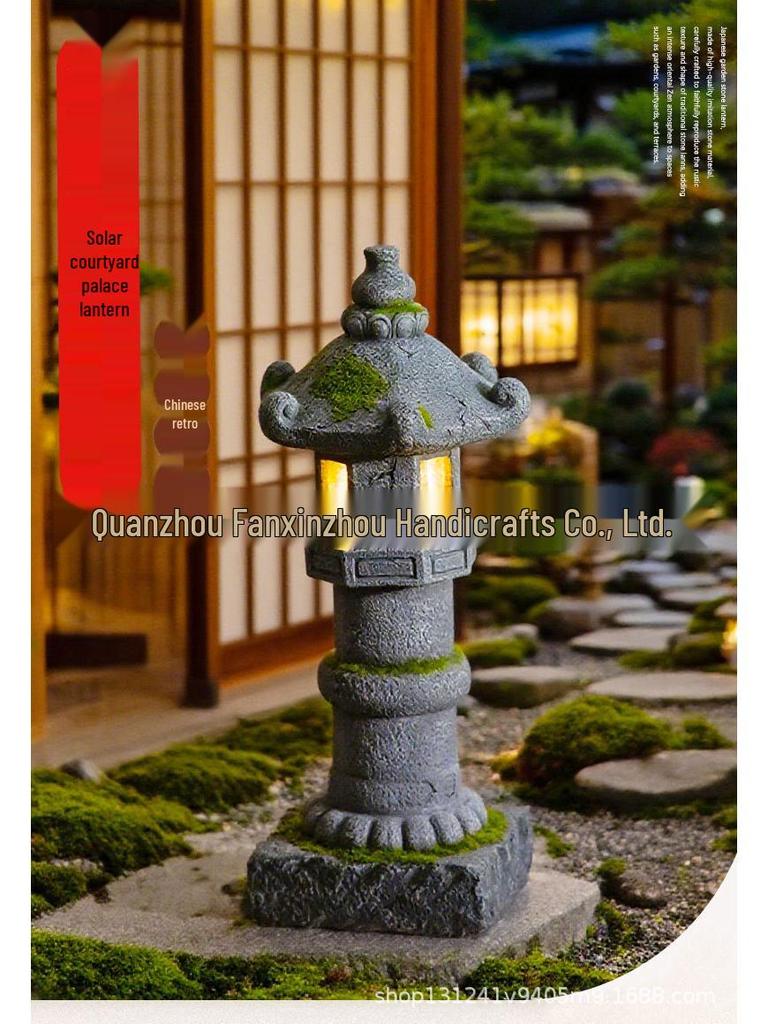 Large Japanese Zen Stone Pagoda Garden Lantern