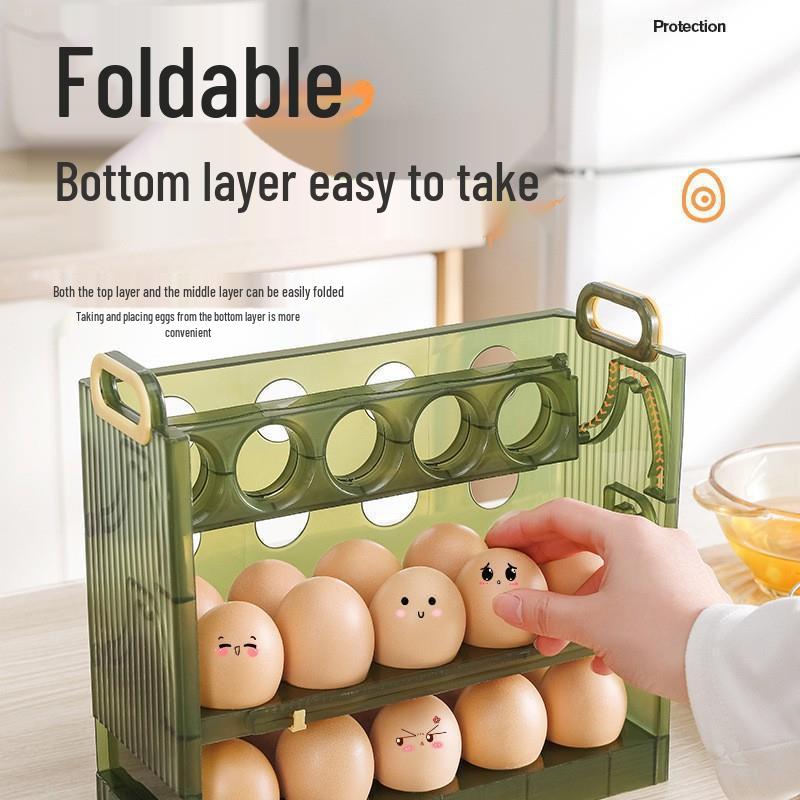 Flip-Top Egg Storage Box for Refrigerator Door - Fresh-Keeping Egg Holder