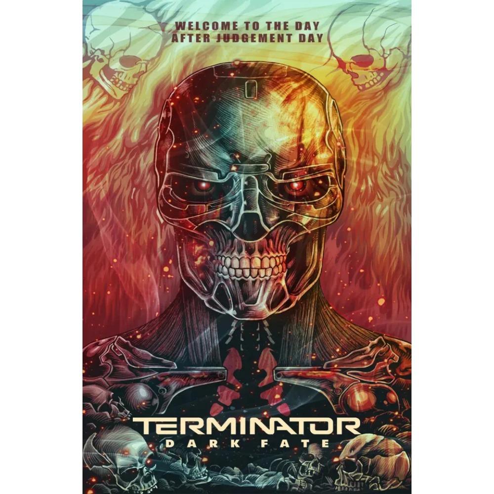 Klassischer Sci-Fi-Film The Terminator Filmplakat Leinwandgemälde Schwarzenegger Retro-Wandkunst Bilder Heimzimmerdekor Geschenk