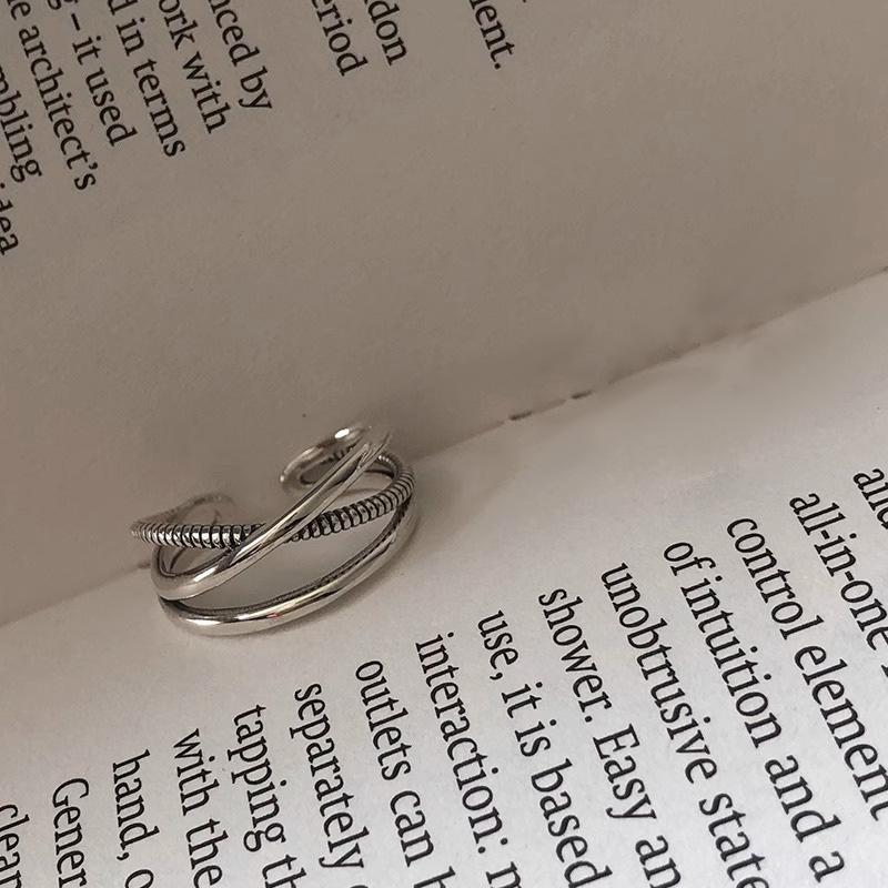 Vintage Heart Open Ring Women's Niche Personalized Creative Geometric Design New Fashion Party & Gift Hand Jewelry