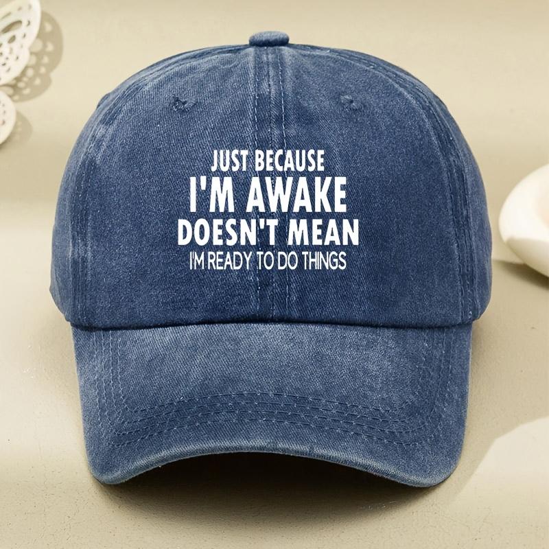 Letter Printed Hats for Men and Women, Retro and Versatile Soft Top, Curved Brim, Small Baseball Cap with Face, Outdoor Leisure