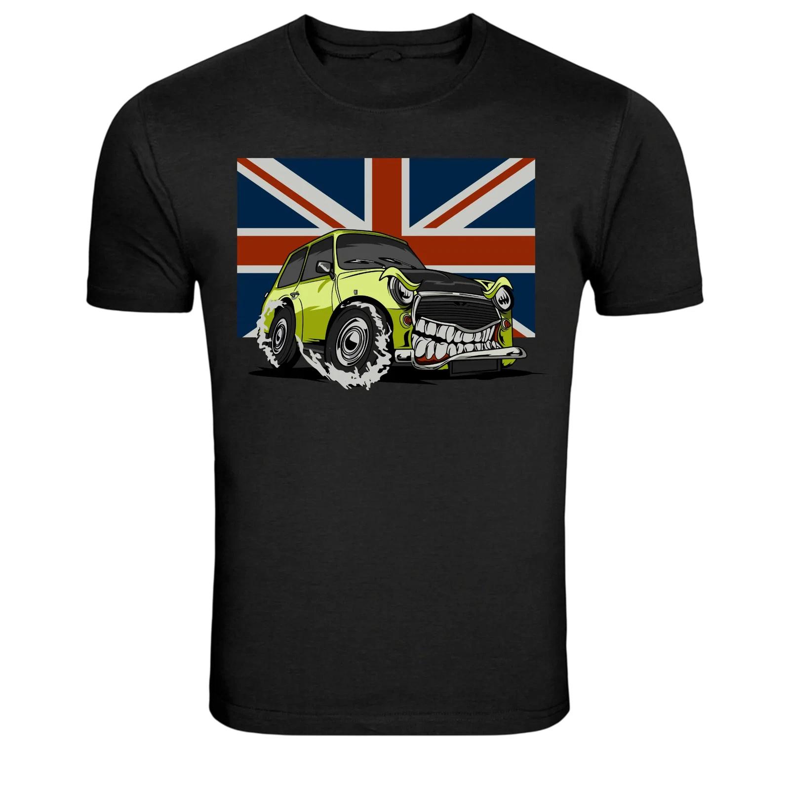 British Mini Monster Car UK Flag Racing T-Shirt XXL