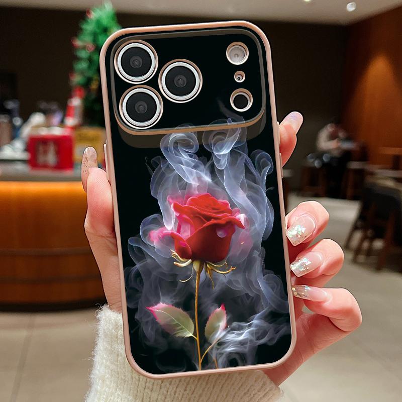 Rote Rosenblüten Muster Hülle Für iPhone 17 Pro Max Magnetisch Für Magsafe Hybrid Schlanke Matte Abdeckung Für iPhone 16 15 14 13 Pro Max