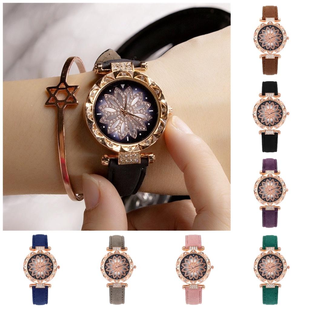 Women Leather Quartz Watch Classic Fashionable Wristwatch Accessory Gifts Girls