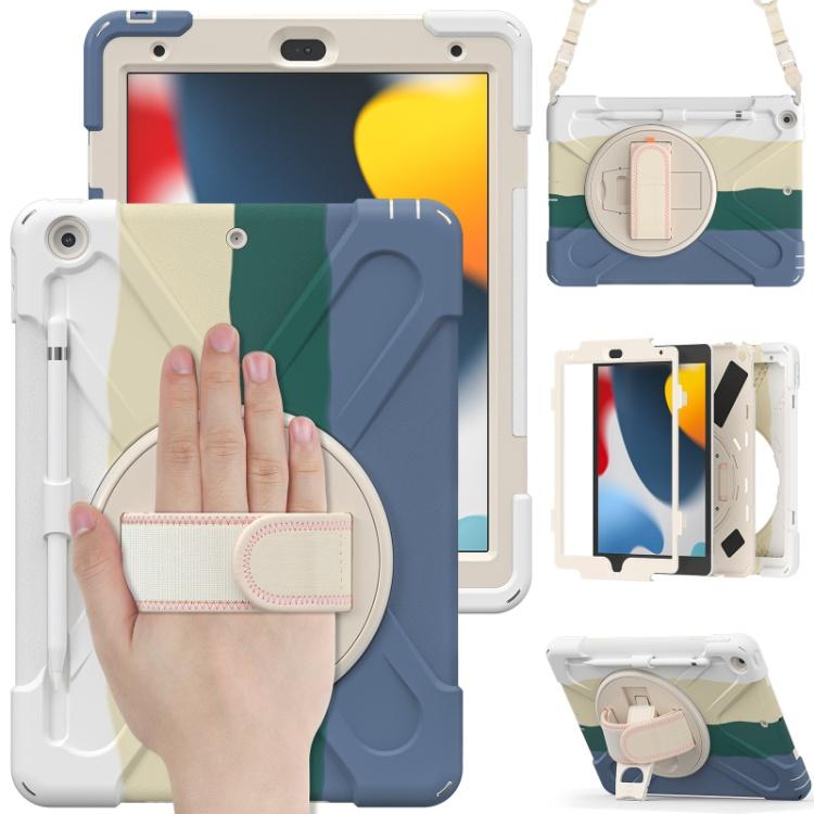 Custom 3-in-1 Protective Tablet Case for iPad 9th 8th 10.2 Inch Shockproof with Wrist Strap and Pencil Holder