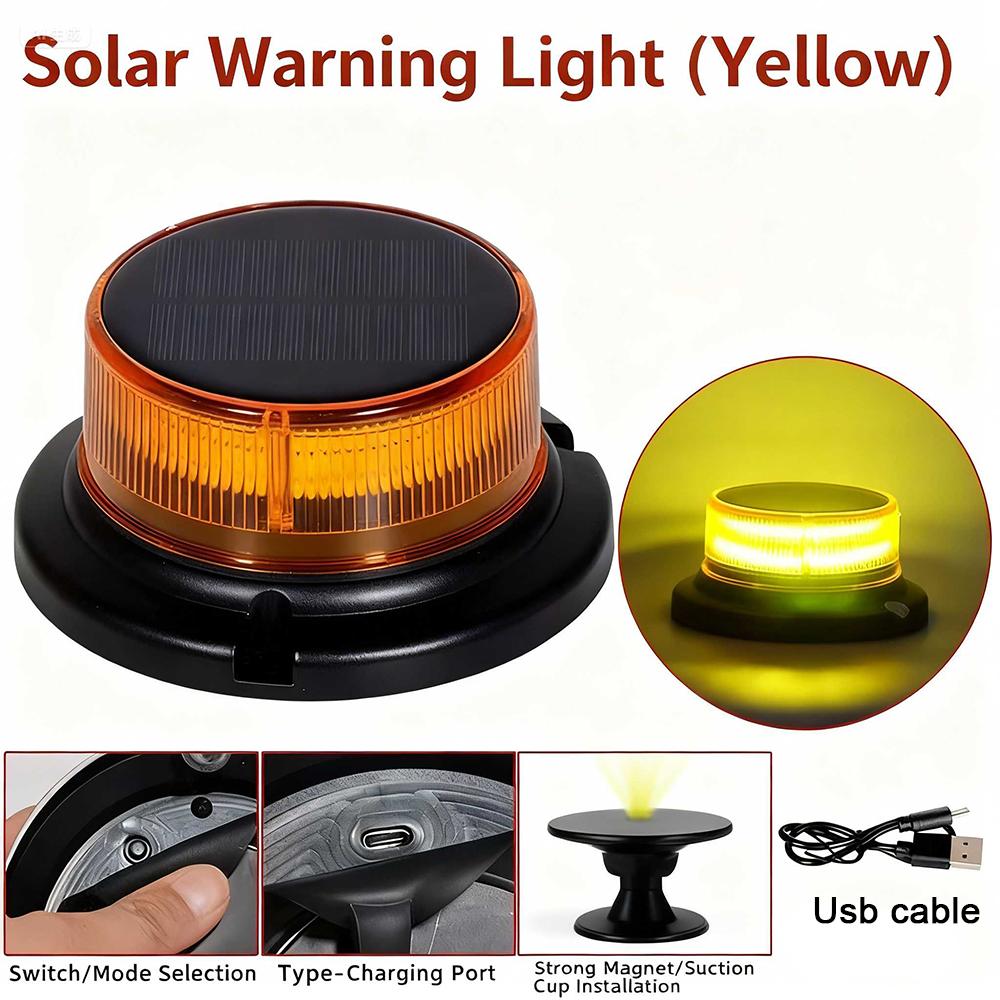 LED Strobe Warning Light Emergency Beacon for Car Truck Roof Top Magnetic Base Security Auto 12V 24V Universal Flashing Light