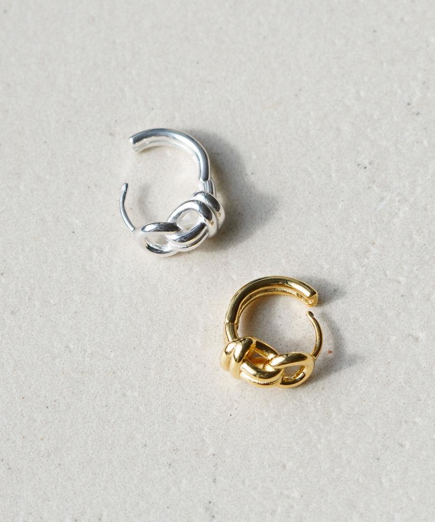 Alleun Silver 925 Knot Bold Silver Earrings Luxury