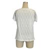 Fashion Summer White Lace Women Blouse Elegant Short Sleeved Loose Simple Hollow Out Sweet Office Shirt Ladies Embroidery T-shirt Top Clothing