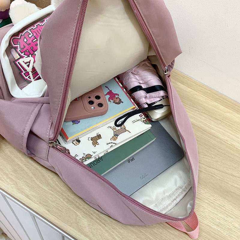 New Hong Kong style cartoon campus schoolbag plush doll cute backpack large capacity women's backpack