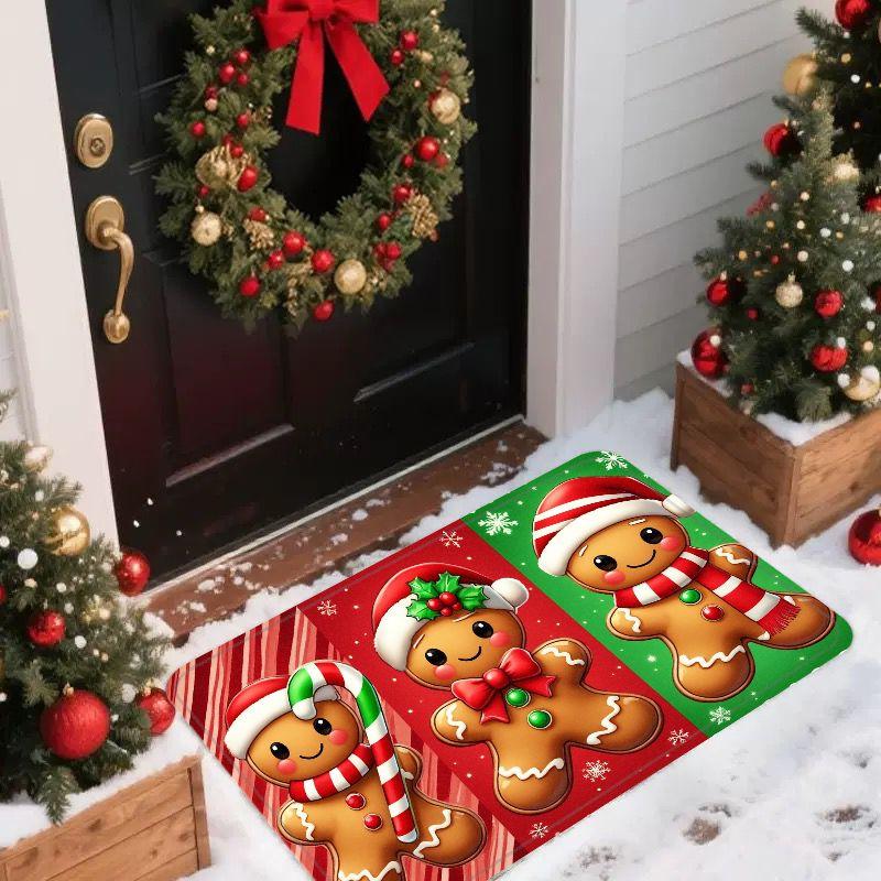 Happy Christmas! Simple Printed Carpet Home Decor, Soft And Absorbent, Bathroom Anti-Slip, Durable In The Entrance Rug