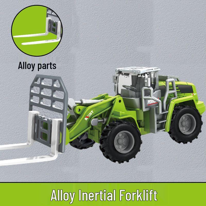 Alloy Construction Vehicle Toy Set: Excavator, Snow Plow, Crane, Mixer