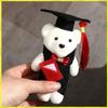10 Pcs Set Graduation Bear Dolls Soft Plush Mini Bears With Graduation Cap Gown Red Diploma Ceremony For Graduates Bouquet Decor