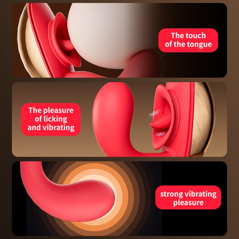 G Spot Vibrator with Tongue Licking Vagina Clitoral Stimulator for Women Adult Sex Toys Anal Dildo for Female Masturbation 18+
