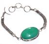Most Beautiful Green Chalcedony 925 Silver Plated Bracelet 8.5" Trendy y8B07