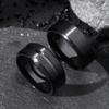 Men's Gothic Black Stainless Steel Ring Set - Concave Design for Halloween or Boyfriend Gift