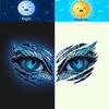 Glow-In-The-Dark Toilet Stickers Ice Blue Dragon Eye Design Wall Decal Self-Adhesive Removable Pvc Bathroom Decor Luminous