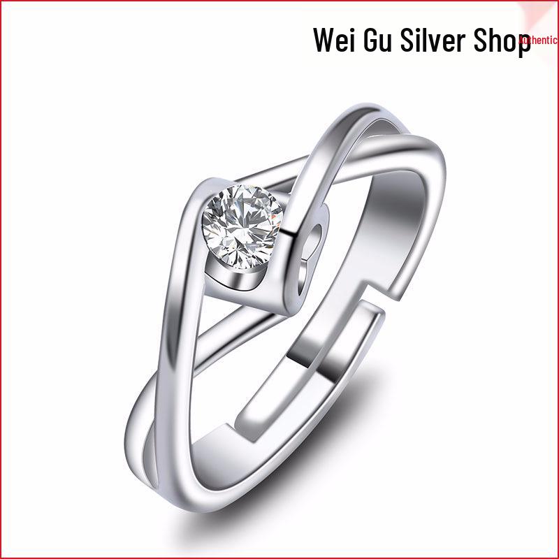 Korean Style Romantic Cubic Zirconia Wedding and Proposal Ring One Size