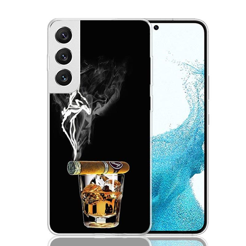 Cigar Whiskey Ice Drink Phone Case For Samsung Galaxy S26 S25 Edge S24 S23 FE S22 Ultra S21 Plus S20 + Fundas Cover Coque Galaxy
