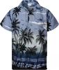Camisa Hawaiana con Palmeras Tropicales Impresión 3D Para Hombres/Mujeres Verano Casual Moda Manga Corta Camisas Botón Arriba Blusa de Vacaciones