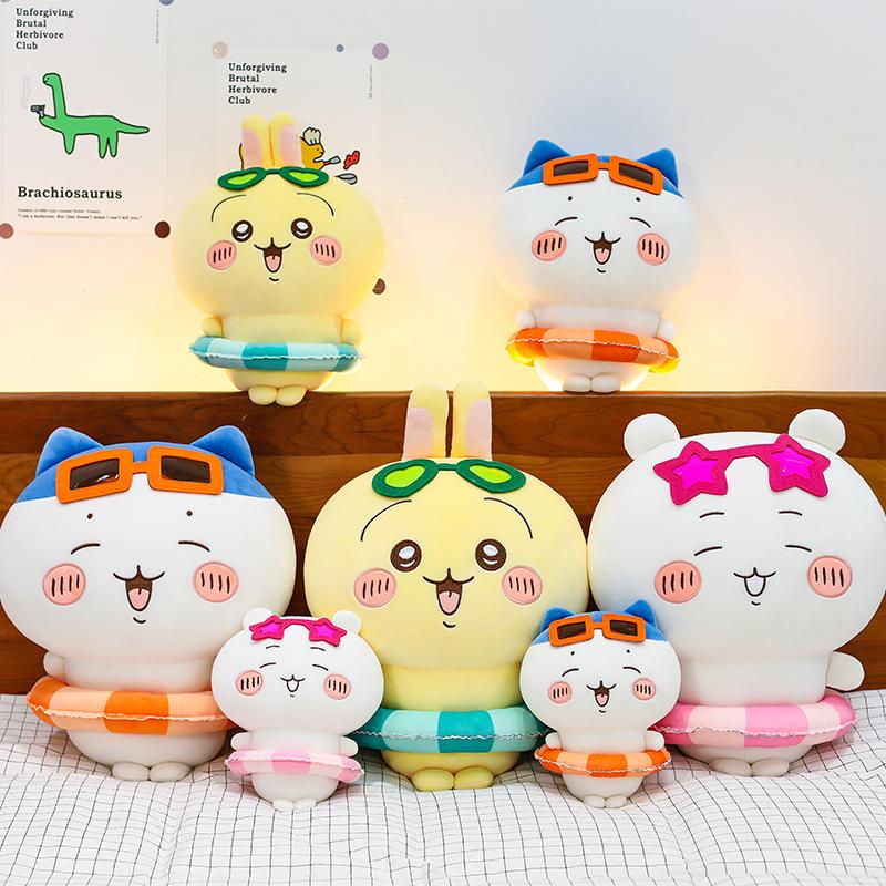Chiikawa Sommer Svømmering Plyslegetøj Sød Usagi Hachiware Chiikawa Udstoppet Dukke Blød Plysdyr Børnegave 25cm 35cm 45cm