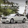 Diecast 1/24 Maßstab Bentley Mulsanne Legierungsmodellauto Sammlerfahrzeug Simulation Sound & Licht Metall Spielzeugauto Spielzeug für Kinder Geschenk