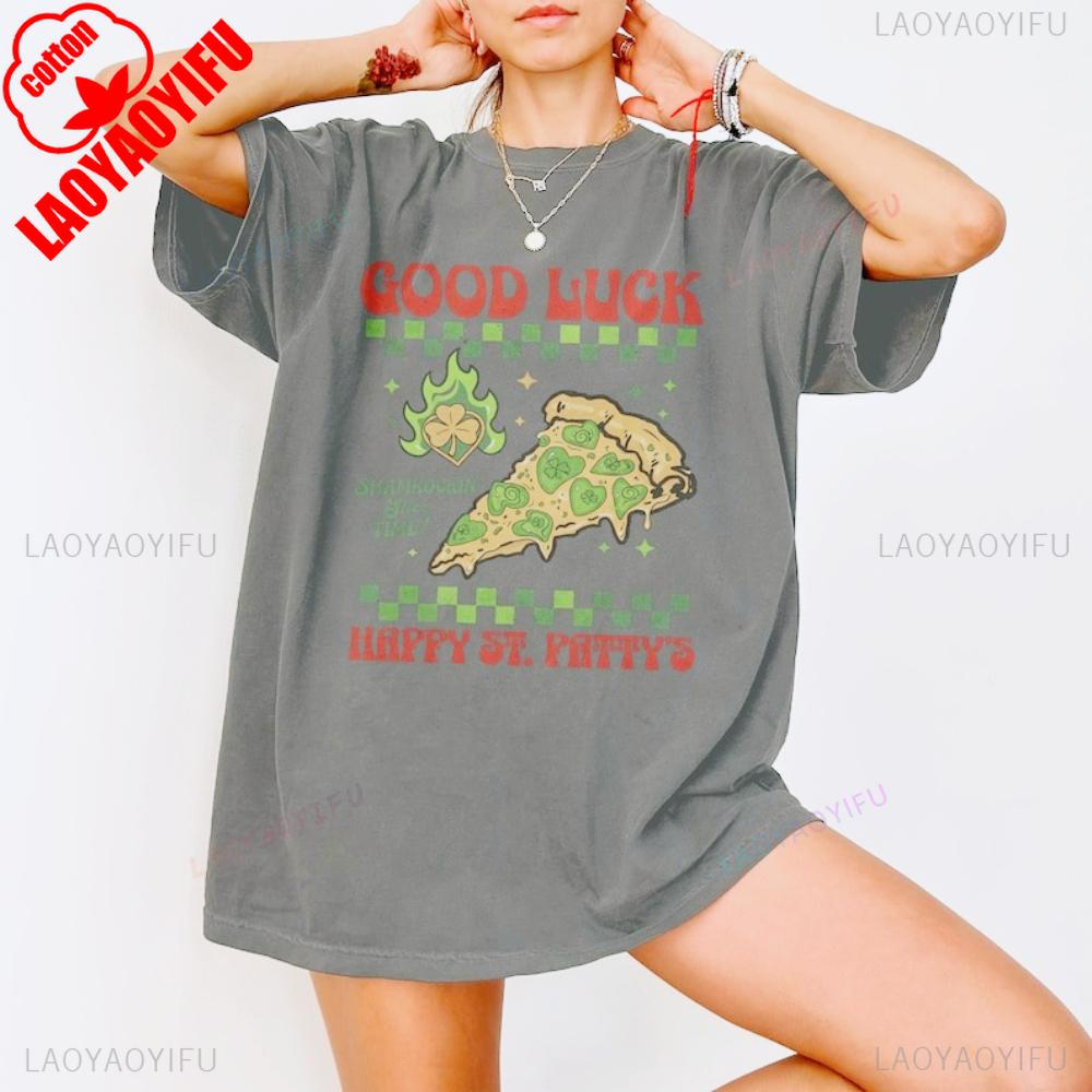 Good Luck St Patricks Day Tee Y2k St Patricks Day Tshirt Cute St Patricks Day Shirts Unisex Fashion Casual Tshirt Irish Tops S