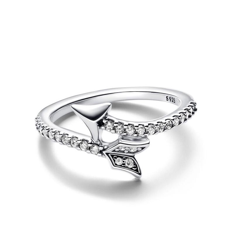 

2025 Новинка Срібло 925 проби Блискучі кільця-кросовери з бантом Жіночі Розкішні DIY Ювелірні вироби Кільце Троянда в розквіті Подарунки для вечірки, фестивалю 9