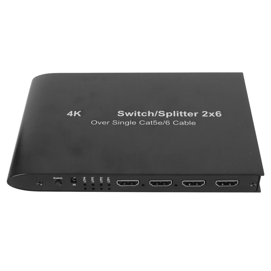 2x6 HD Multimedia Interface Switch 2 In 6 Out 3.5mm Sound 4K 3D 1080P HDCP2.2 HDR 10 Video Switcher