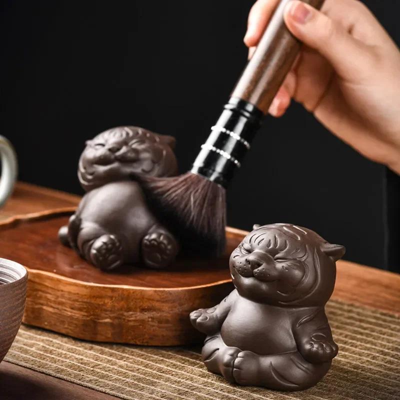 1pcs Purple Clay Tea Pet Can Be Raised Exquisite Tea Set Accessories Table and Tiger Ornaments Handmade and Cute