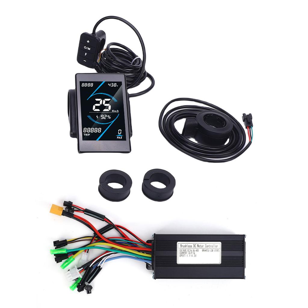 Electric Bike Speed Controller Kit 26A Speed Controller Color Screen LCD Display Thumb Throttle Set for Electric