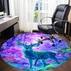 1pc Deer Forest Print Chair Carpet for Office, Soft Flannel Throw Mat, Perfect for Office,Holiday Party Decoration Choice Yy251113066