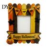 Halloween Photo Frame Wooden Frame, Cute Ghost Butterfly Cat Tabletop Decor Display Slot with Stand, Sweet Kawaii Pumpkin Picture Holder for