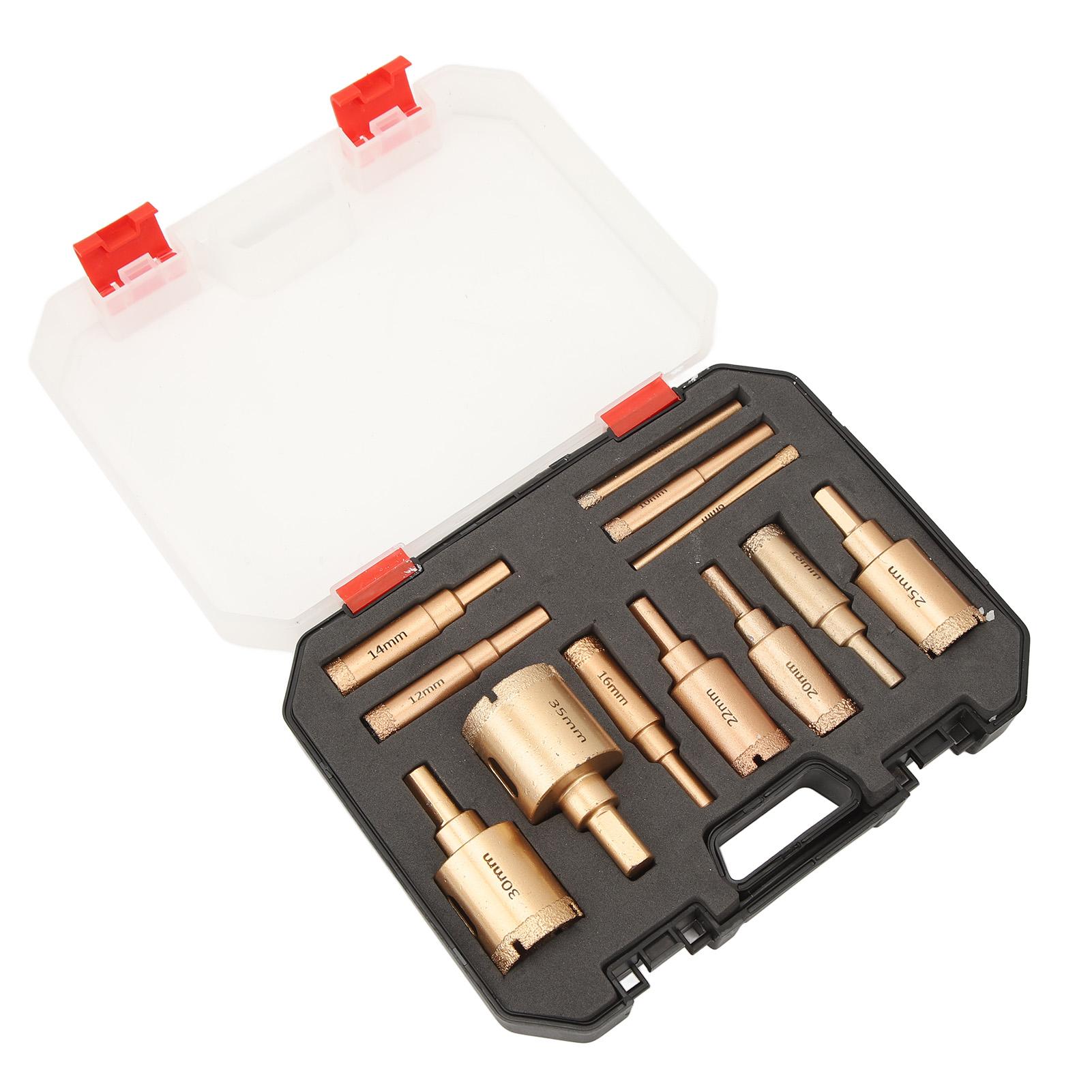 

12 шт. паяных сверл для отверстий, кольцевая пила, сухой и мокрый рез, инструмент для открытия отверстий для гранита, мрамора