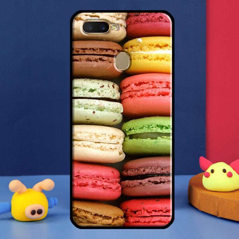 Macarons Cake Dessert Case For Oppo A98 A78 A58 A15 A16 A17 A5 A9 A91 A52 A72 A76 A96 A74 A94 A54 S A57 A77 Cover