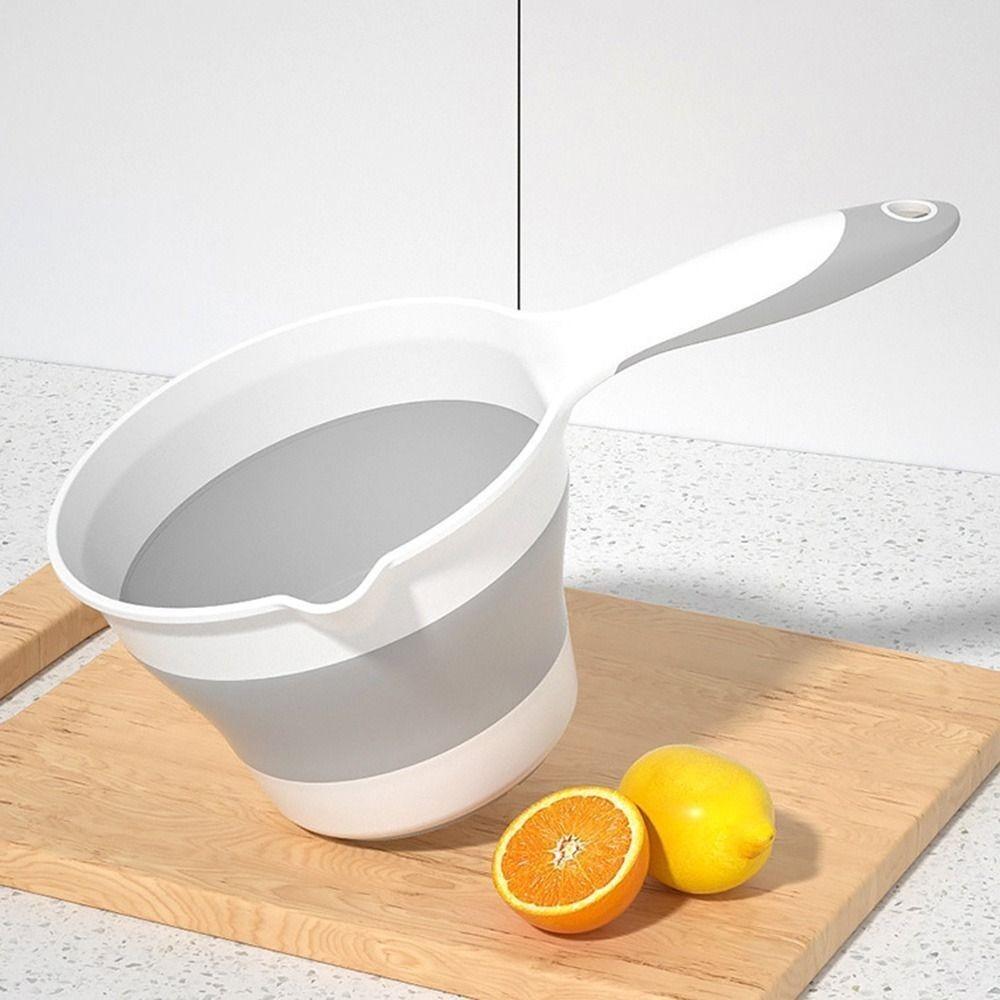 Mestolo da Cucina Sospendibile Manico Lungo Paletta Acqua Pieghevole Paletta da Bagno Pieghevole Viaggio