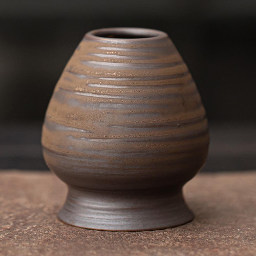 Ceramic Matcha Holder Kiln Discoloration Smooth Whisk Stand Holder Handmade Bamboo Matcha Chasen Holder for Tea Set Accessories