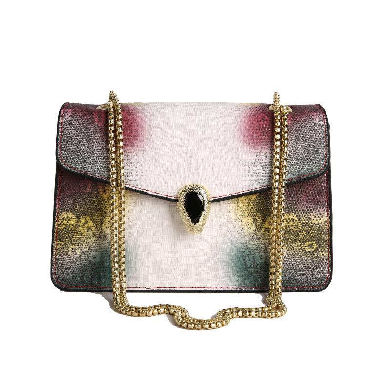 New Fashionable High-end Snake Pattern Chain Bag Single Shoulder Crossbody Trendy Women's Bag