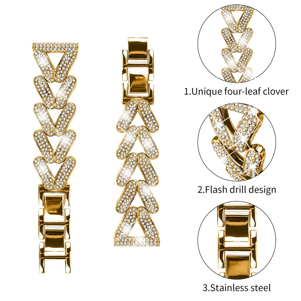 Zinc Alloy Twisted Watch Band Rhinestone Decor for Huami Amazfit GTS 2 mini Watch Strap