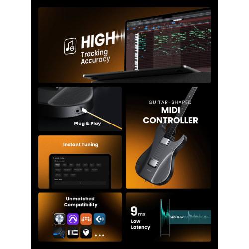 AeroBand Guitar, a Guitar-Shaped MIDI Controller for Music Production (Includes Bag)