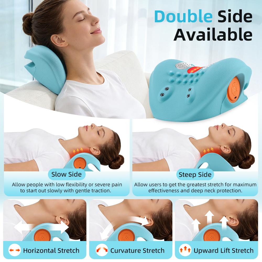 Electric Cervical Massager Neck Stretcher Chiropractic Head Acupoint Massage Pillow Shouder Body Massager With Controller