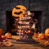 Reusable Holiday Wood Crafts Halloween Moon Bat Ghost And Dead Tree Tabletop Ornament, Mysterious Theme Event Props Decorative Table Centerpiece
